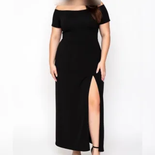 Vestido largo negro para fiesta talle grande