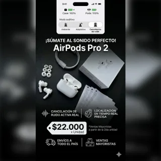 Airpods pro 2da generacion con cancelacion de ruido y localizacion en tiempo real
