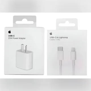 Cabezal 20w + Cable usb c a lightning