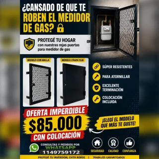Rejas para nicho de gas