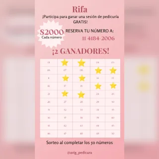 RIFA DE PEDICURIA, DOS GANADORES