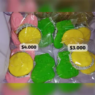 ALFAJORCITOS DE MAICENA CON FORMAS, PAQUETITOS DE 3