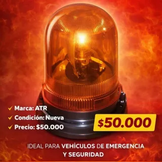 Baliza giratoria de seguridad magnética 12 Volts.  Marca: ATR.
